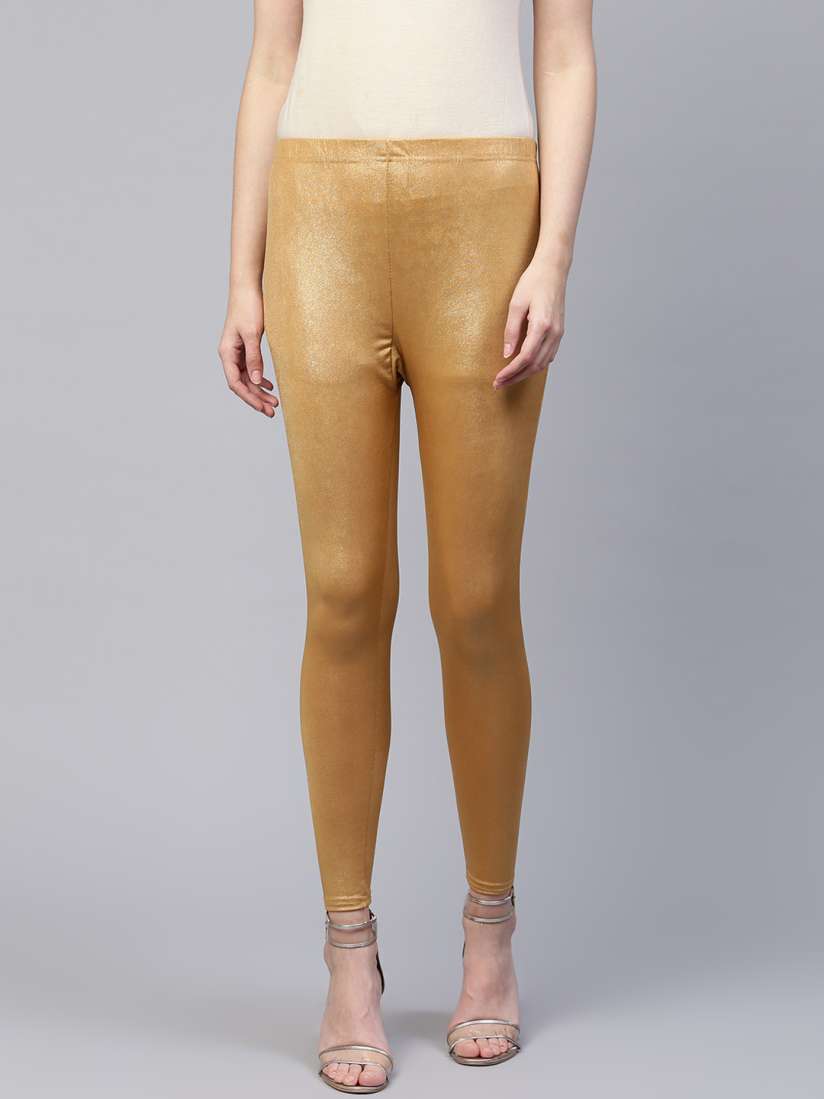 Golden leggings myntra hot sale