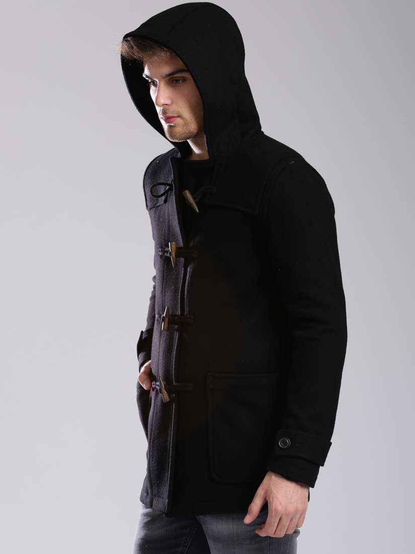 Buy Superdry Black Woollen Rookie Duffle Coat Coats for Men 1162479 Myntra