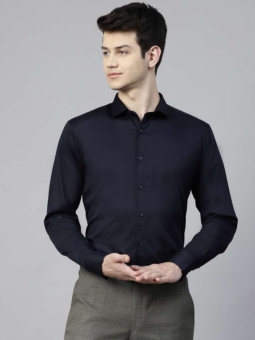 Navy blue shirt party wear on sale