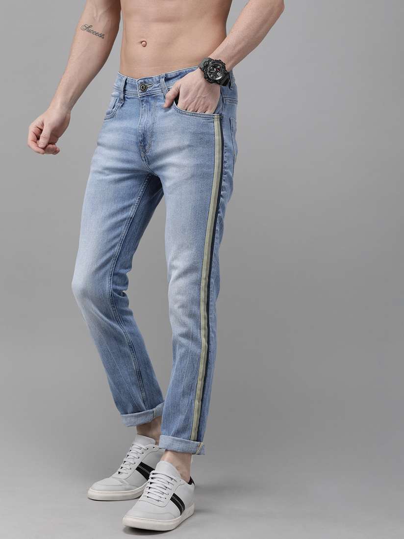 Skinny Jeans Side Stripe Jeans Mens Myntra Buy Roadster Men