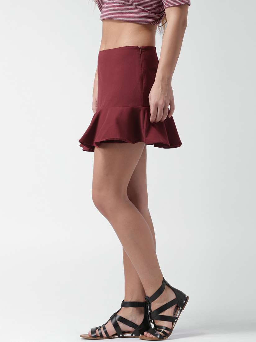 Maroon skirt forever 21 clearance