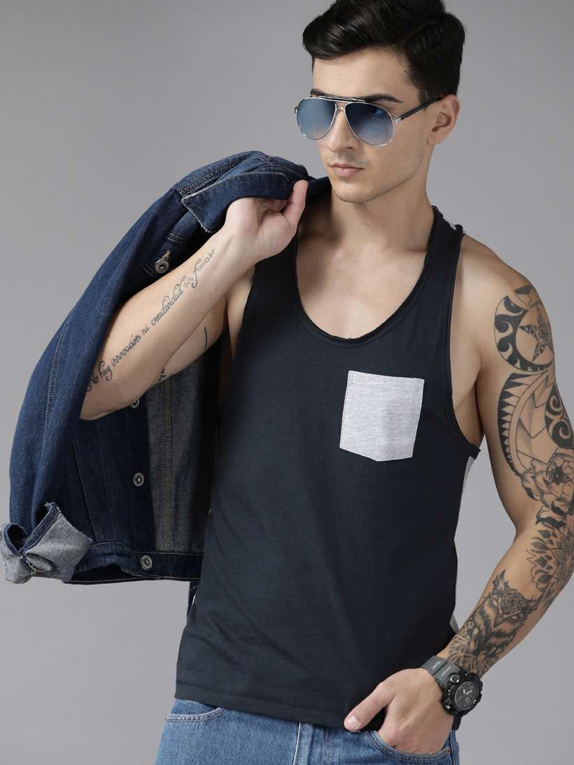 Men's sleeveless pocket t shirts sales