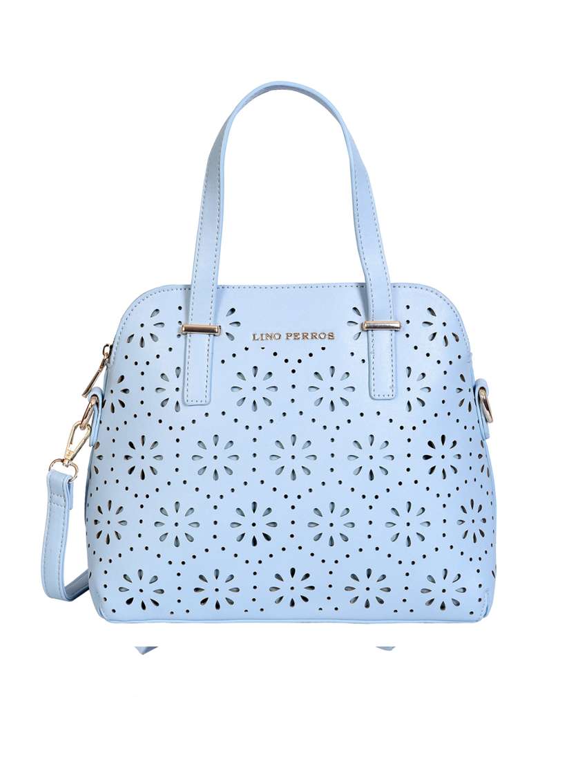 Buy Lino Perros Blue Cut Work Handheld Bag with Detachable Sling Strap Handbags for Women 11632616 Myntra