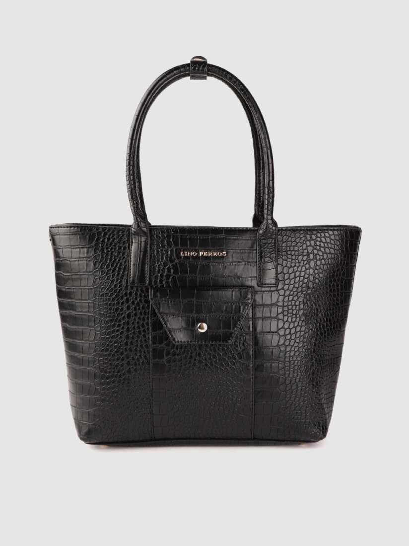 Buy Lino Perros Black Croc Textured Shoulder Bag Handbags for Women 11632686 Myntra