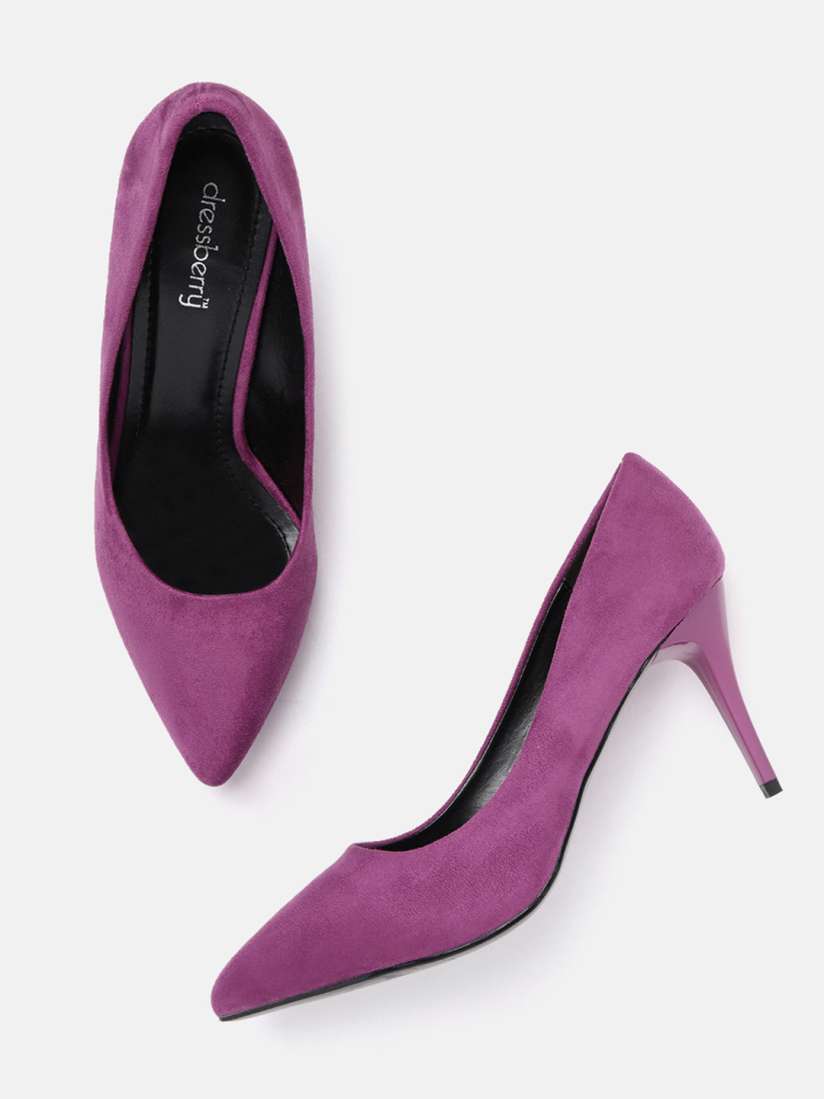 Buy DressBerry Women Purple Solid Pumps Heels for Women 11634094 Myntra