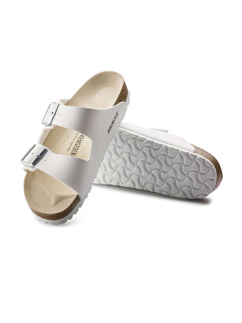 Buy Birkenstock Arizona White Regular Width Birko Flor Two Strap Sandals Sandals for Unisex 11648056 Myntra