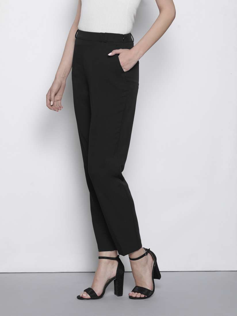 Buy DOROTHY PERKINS Women Black Slim Fit Solid Formal Trousers Trousers for Women 11649264 Myntra