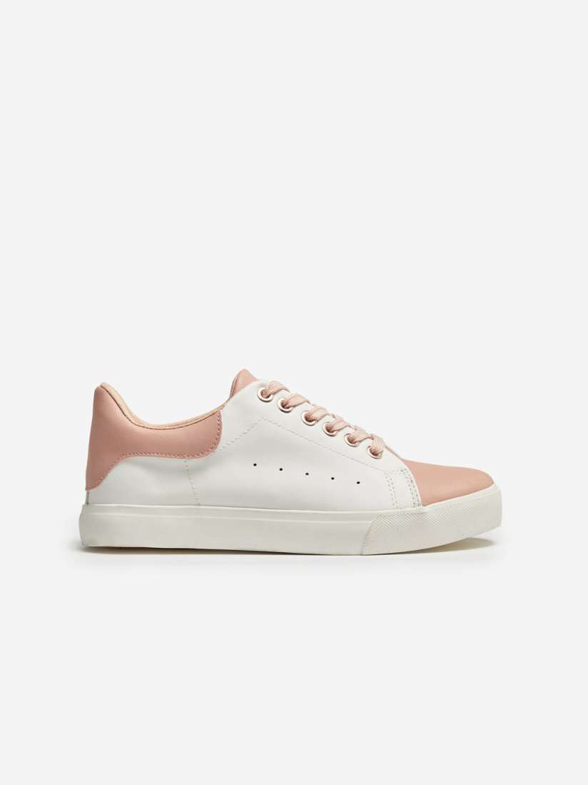 Buy DOROTHY PERKINS Women White Peach Coloured Coloublocked Sneakers Casual Shoes for Women 11649612 Myntra