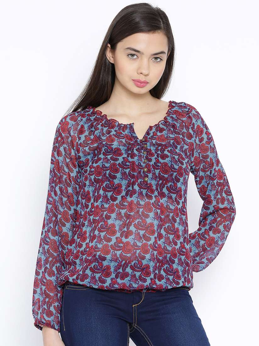 sheer top myntra