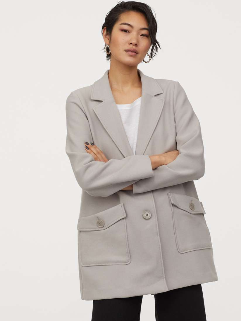 Grey short coat ladies cheap