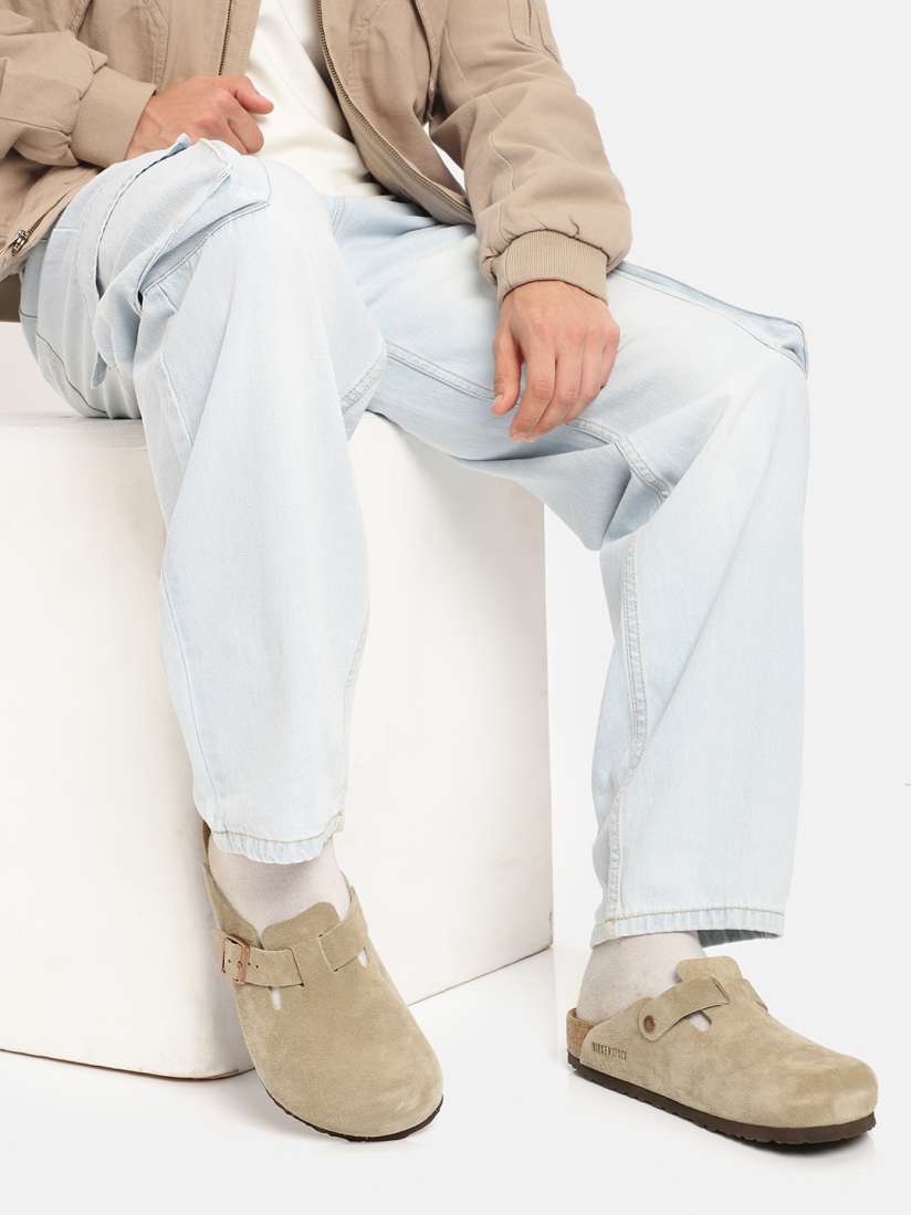 Buy Birkenstock Boston Soft Footbed Taupe Regular Width Suede 