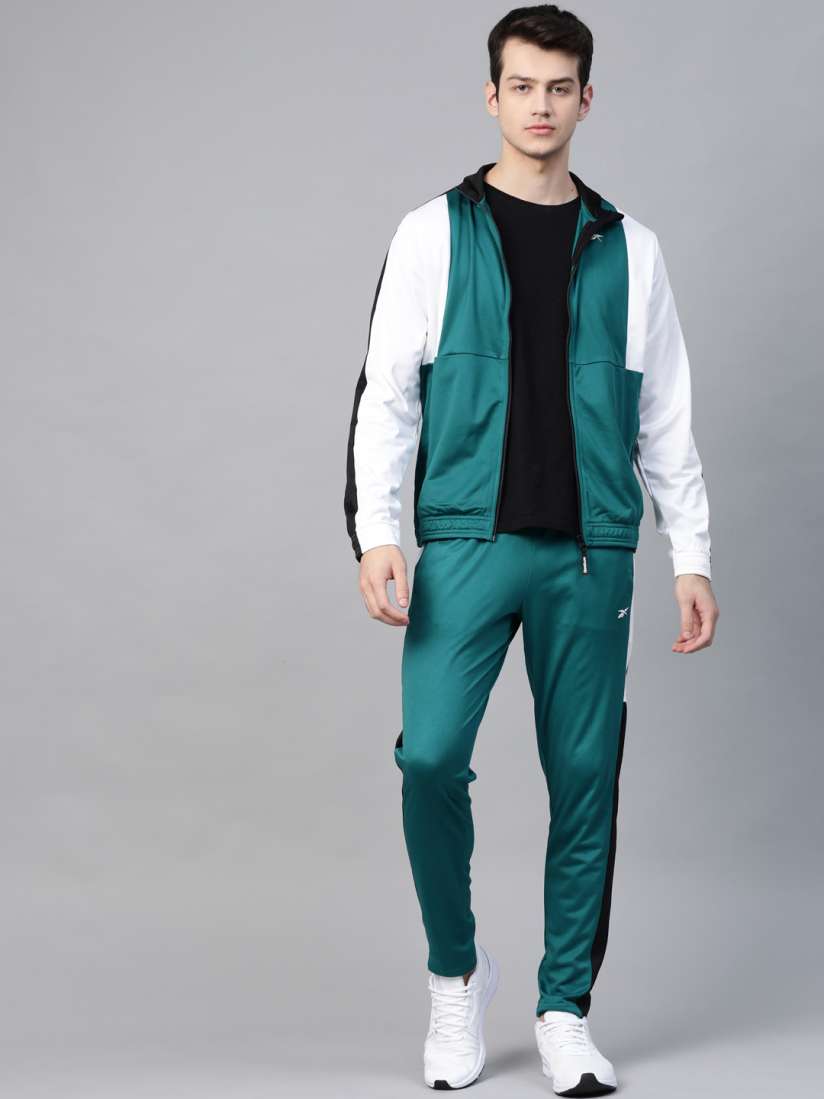 Buy Reebok Men Teal Green White Meet You There Colourblocked Tracksuit Tracksuits for Men 11673956 Myntra