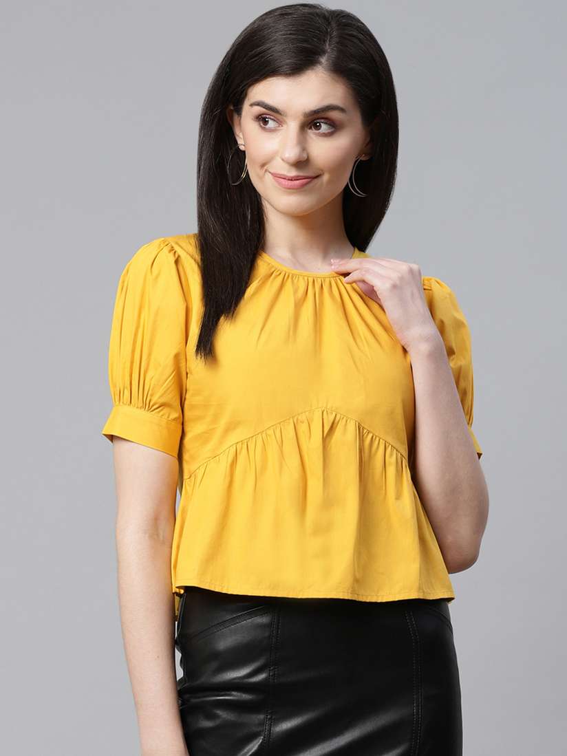 myntra yellow top