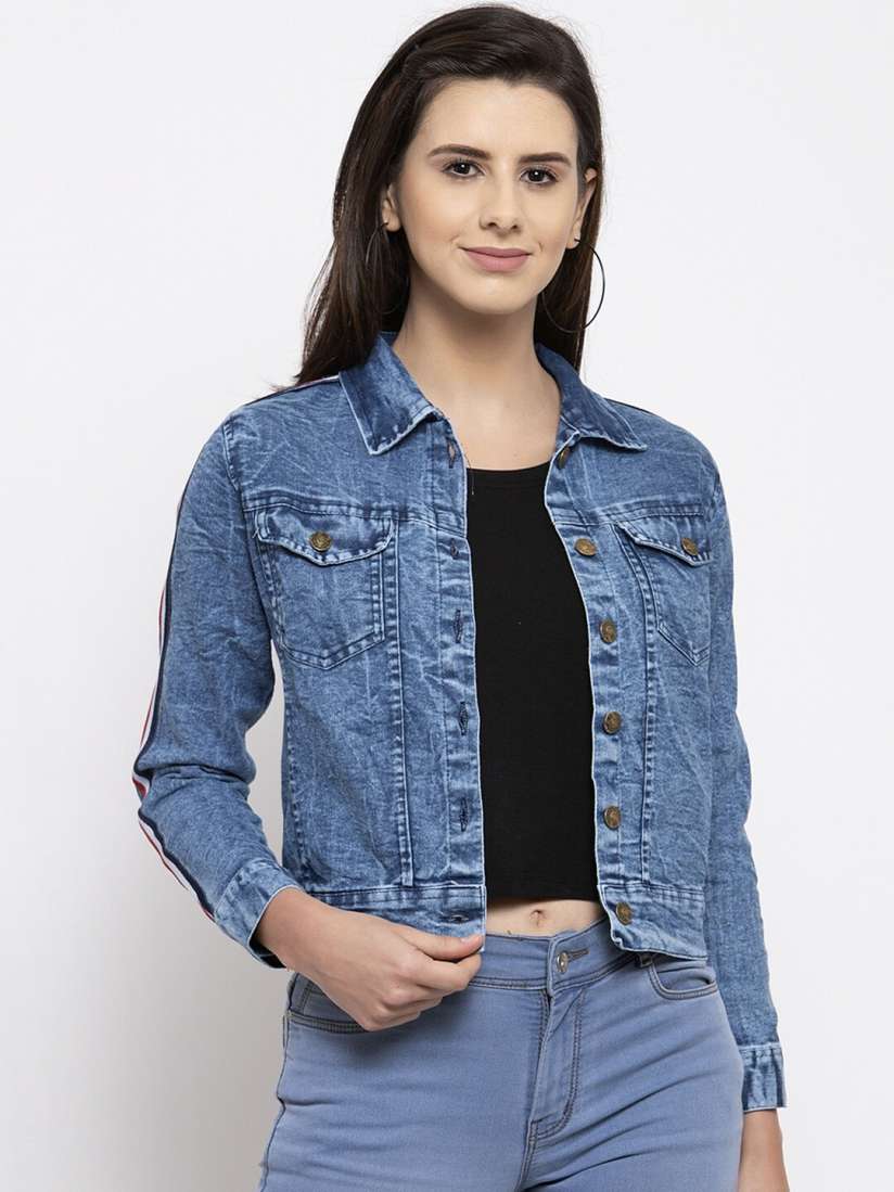 Buy VOXATI Women Blue Solid Denim Jacket Jackets for Women 11682290 Myntra