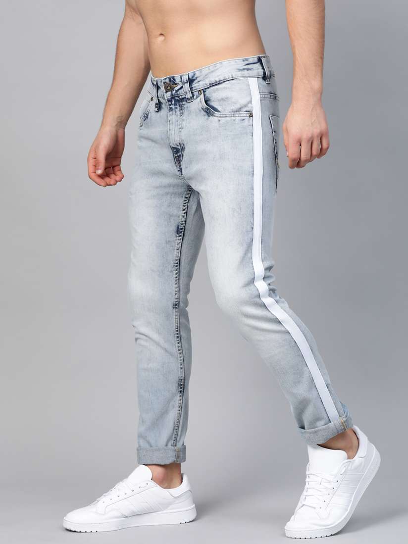 Side stripe jeans myntra hotsell