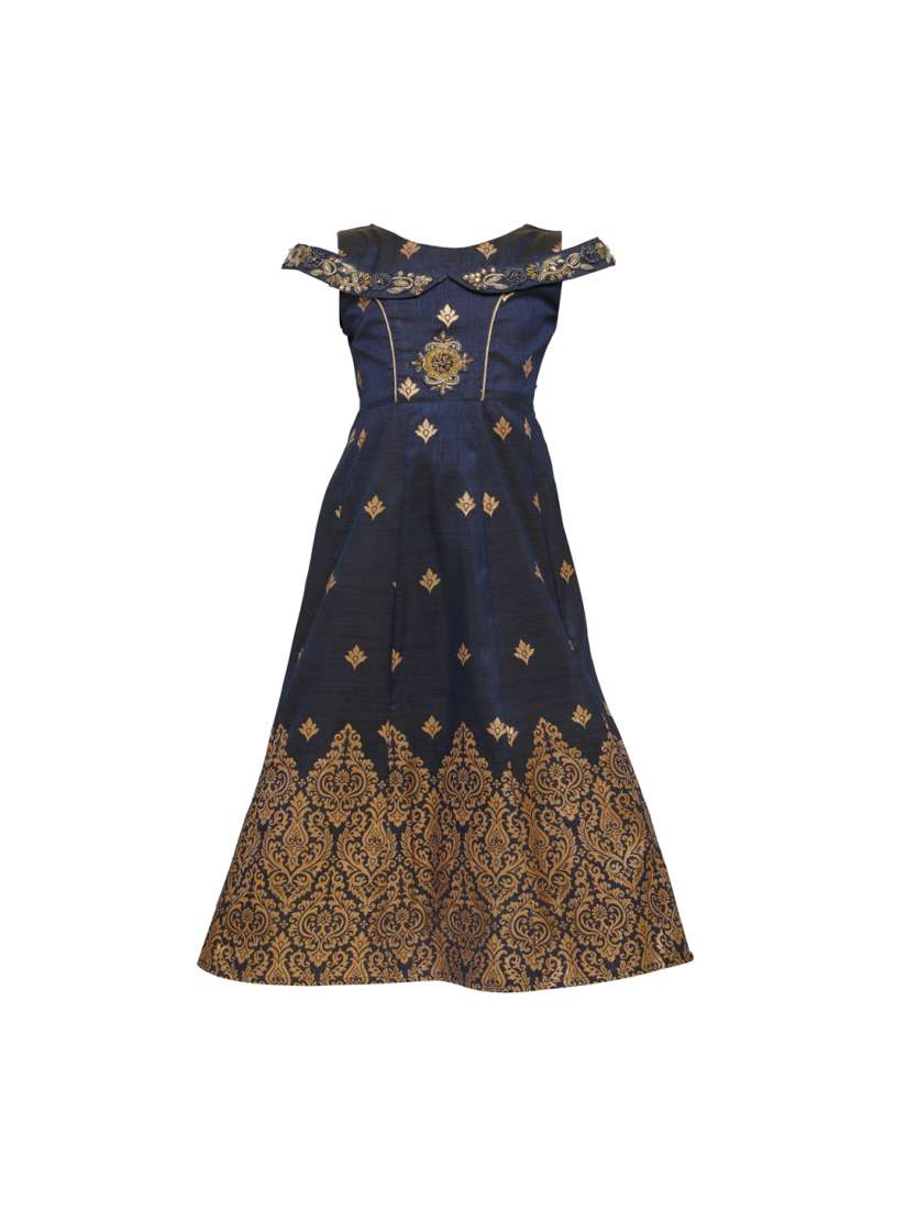Buy BETTY Girls Grey Blue Printed Maxi Dress Ethnic Dresses for Girls 11698468 Myntra