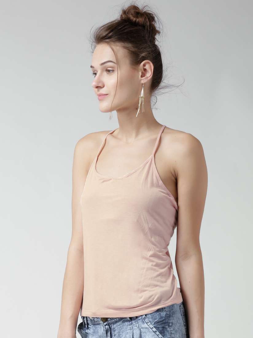 Buy FOREVER 21 Light Pink Halter Neck Spaghetti Top Tops for Women 1170185 Myntra