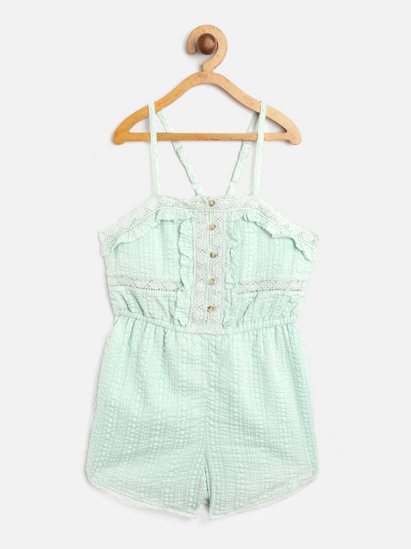 Buy Marks Spencer Girls Mint Green Self Design Playsuit Jumpsuit for Girls 11708246 Myntra