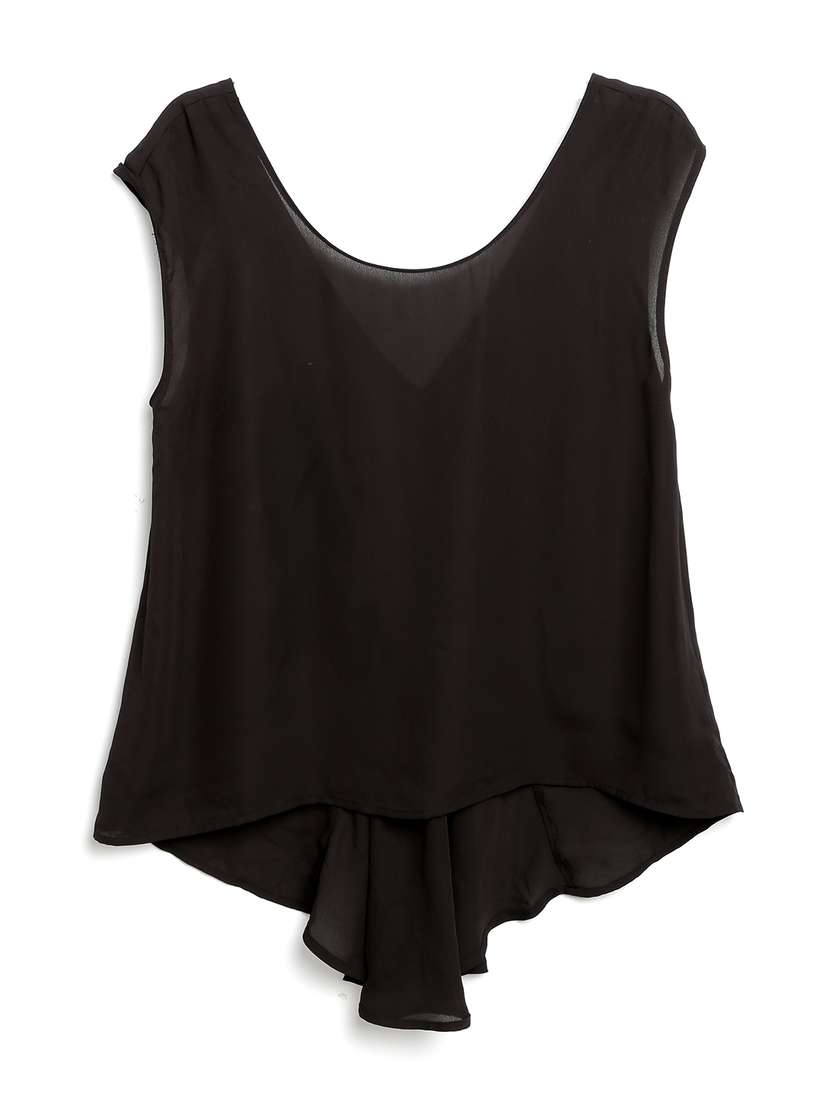 sheer black top forever 21