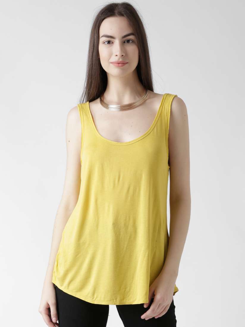 Myntra yellow top clearance