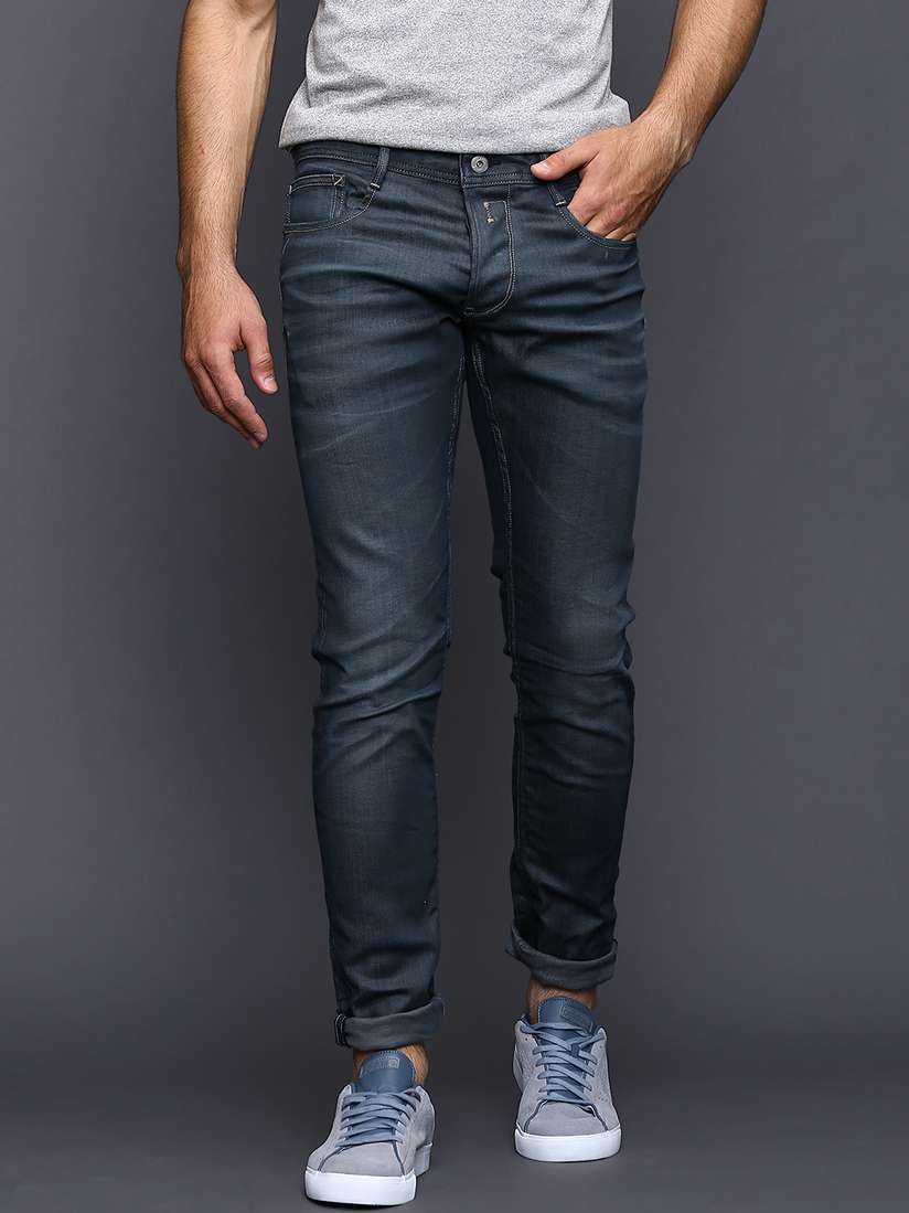 Grey Jeans Replay Thyber Slim Fit Jeans Ripped Pants Light Blue