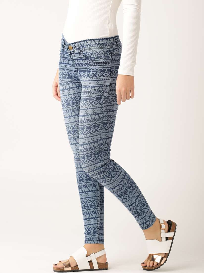 Buy DressBerry Blue Printed Jeggings Jeggings for Women 1173032 Myntra