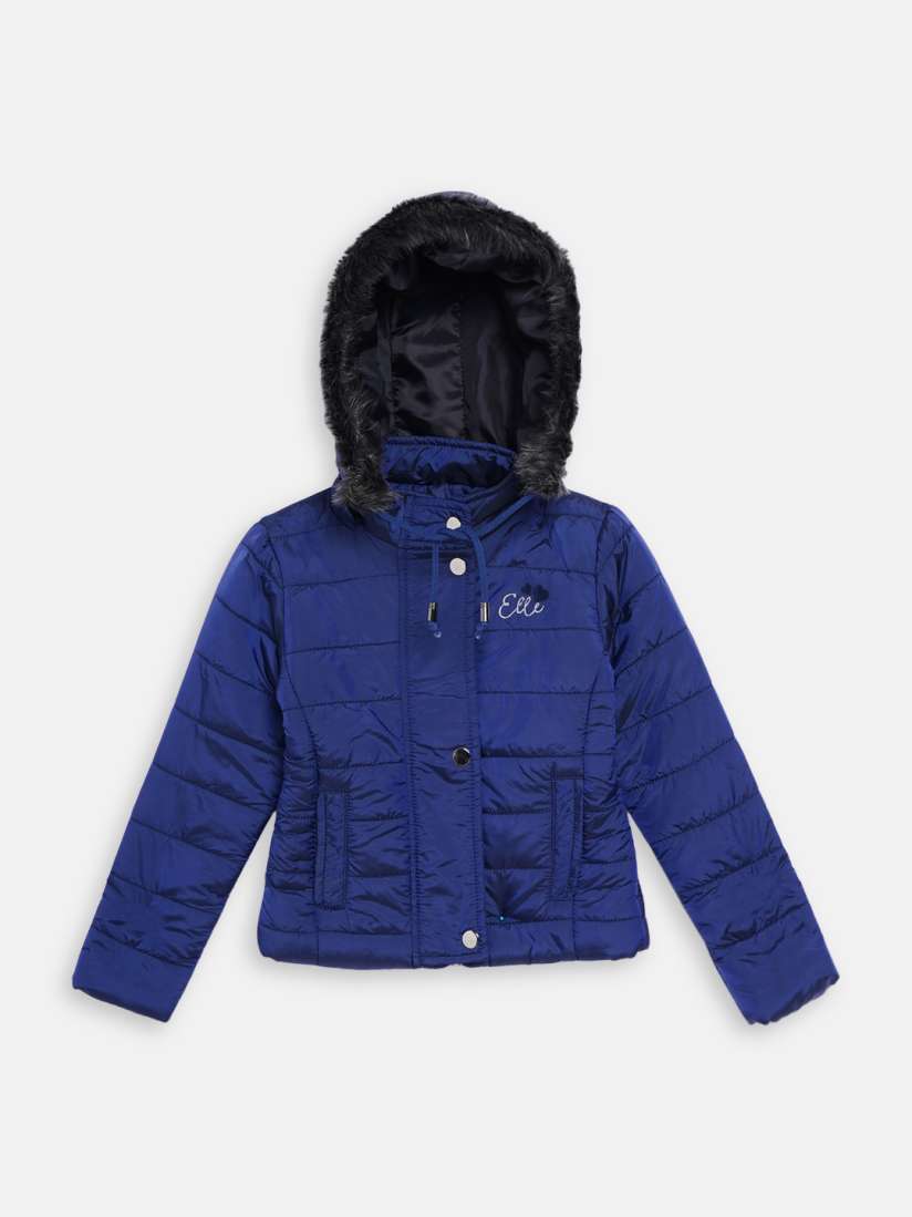 Buy ELLE Girls Navy Blue Solid Puffer Jacket Jackets for Girls 11737750 Myntra