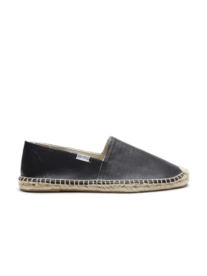 Soludos black leather espadrilles discount