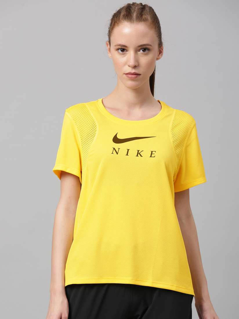Yellow nike shirt women's new arrivals