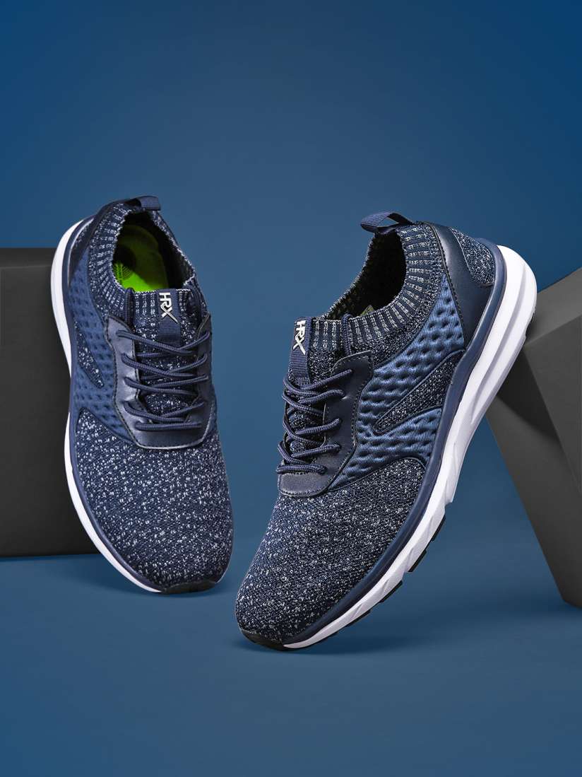 Hrx men's navy & grey running shoes 2025