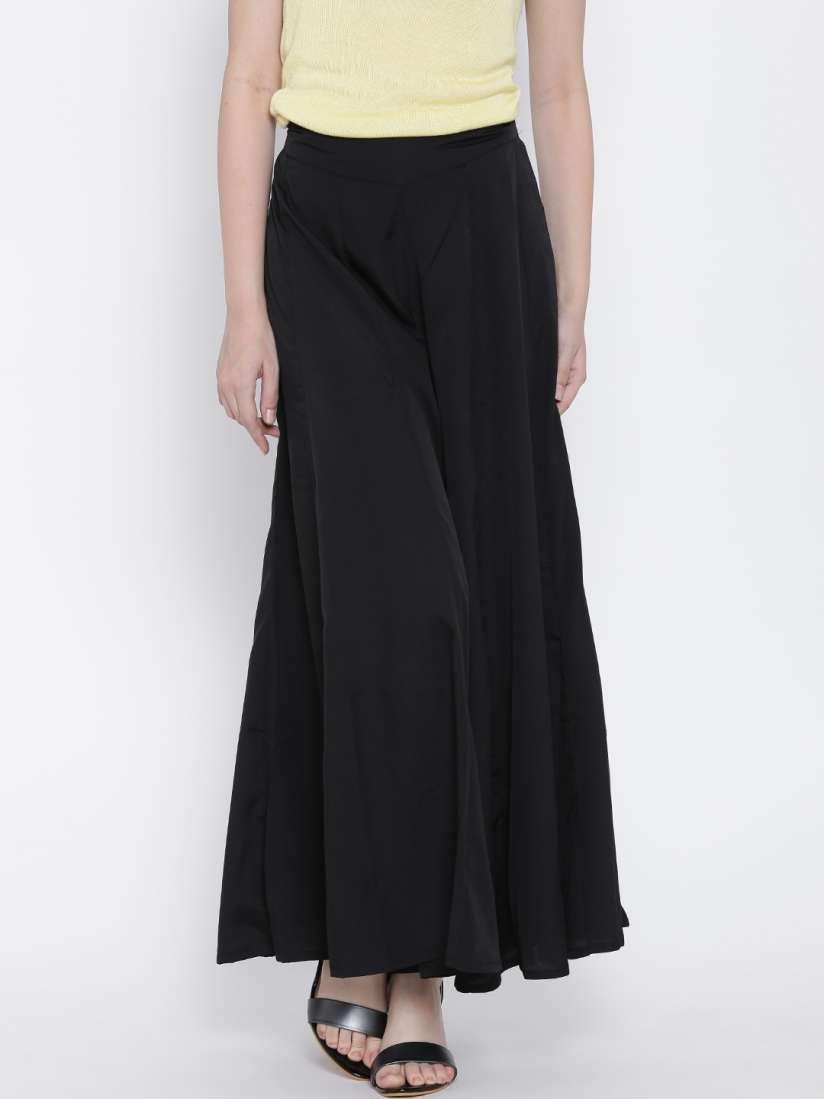 Buy Aurelia Black Palazzo Trousers Trousers for Women 1175892 Myntra