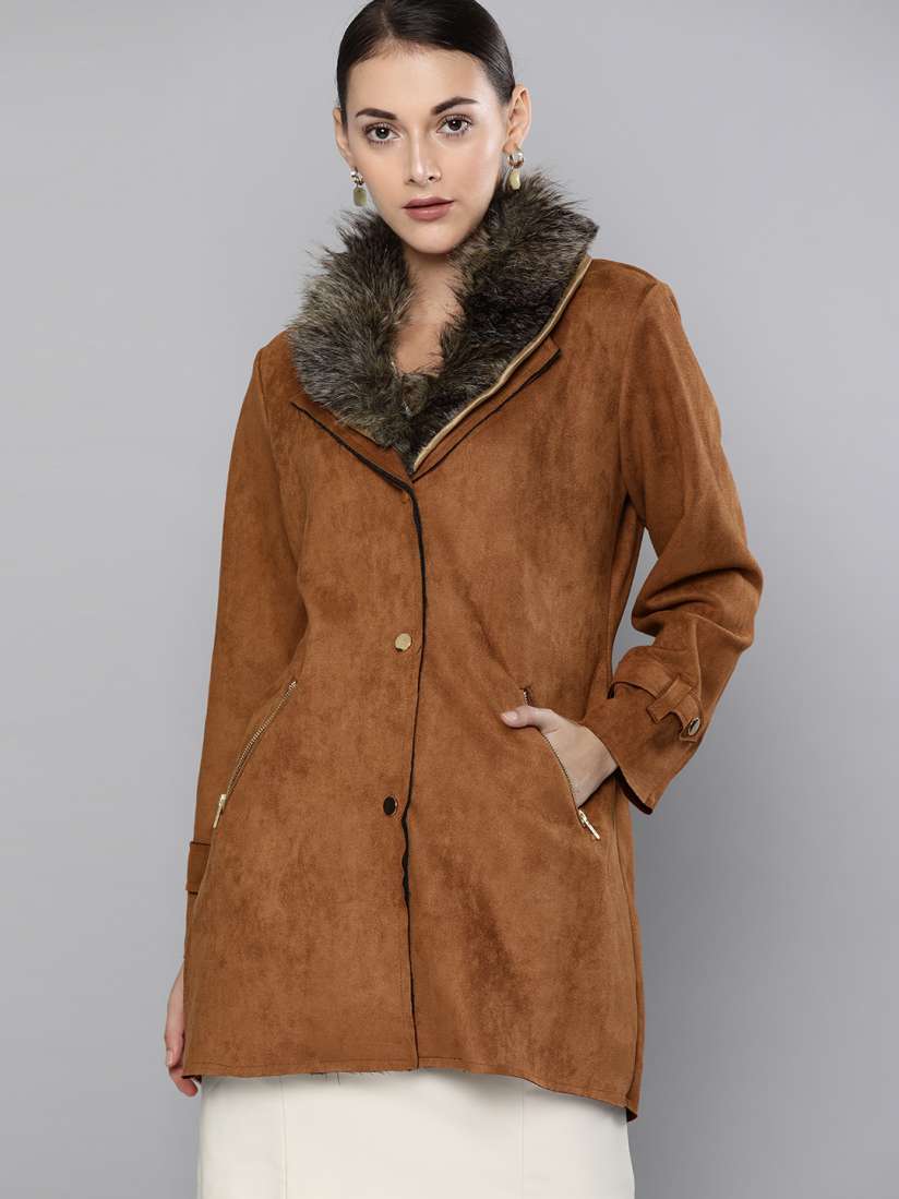 Buy Chemistry Women Tan Brown Solid Parka Coat Coats for Women 11775620 Myntra