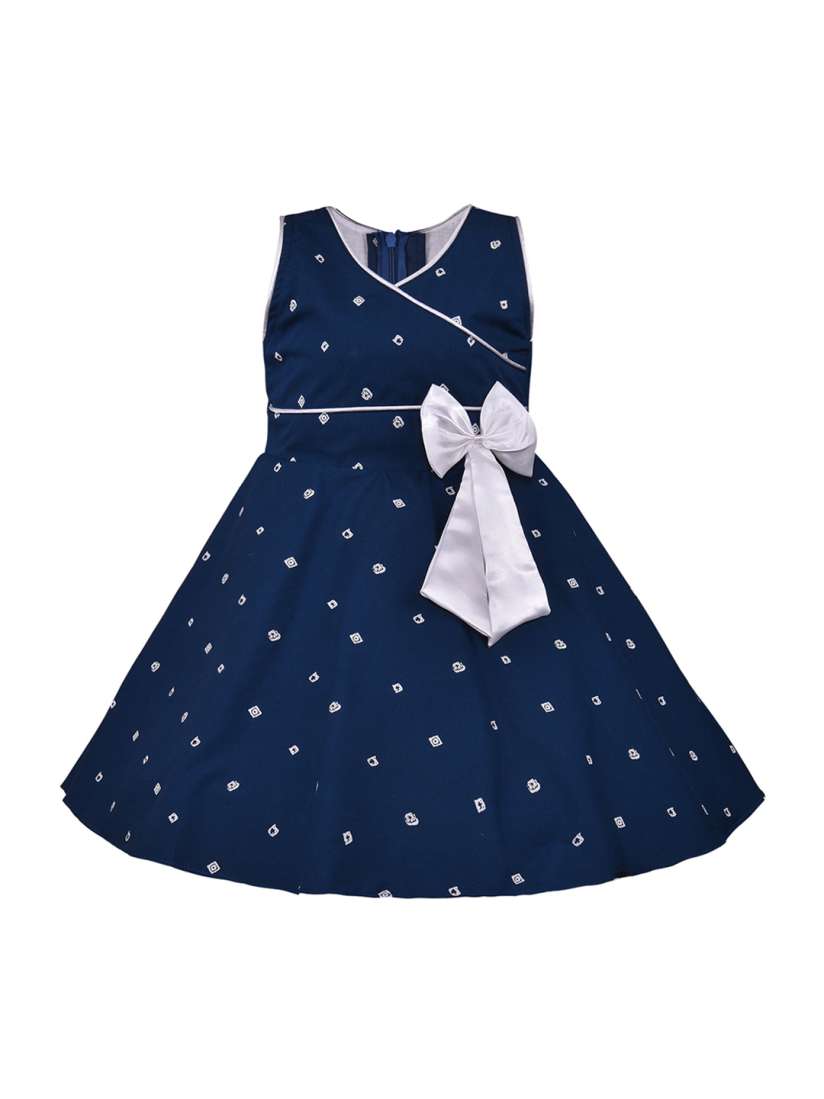 Buy Wish Karo Girls Navy Blue Printed Fit and Flare Dress Dresses for Girls 11777112 Myntra