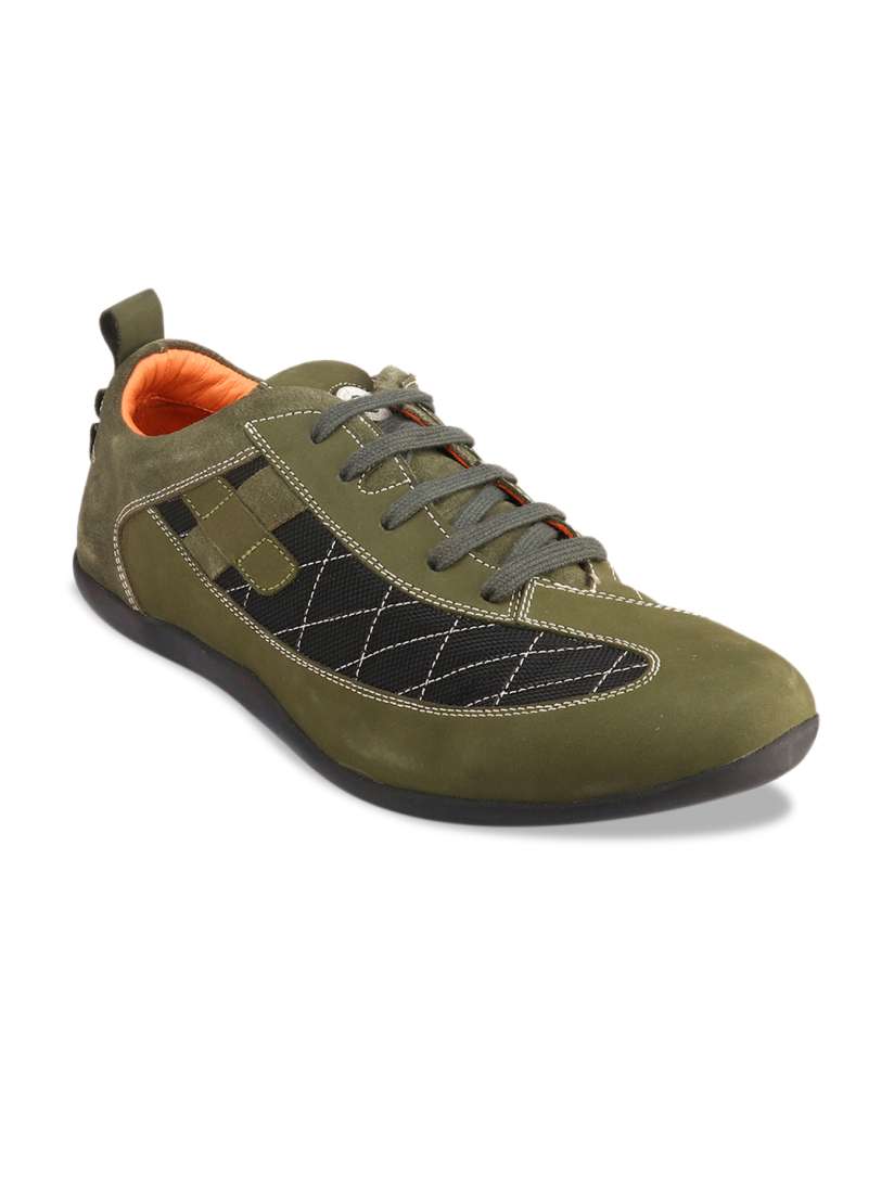 Buy Red Chief Men Olive Green Colourblocked Leather Sneakers Casual Shoes for Men 11783272 Myntra