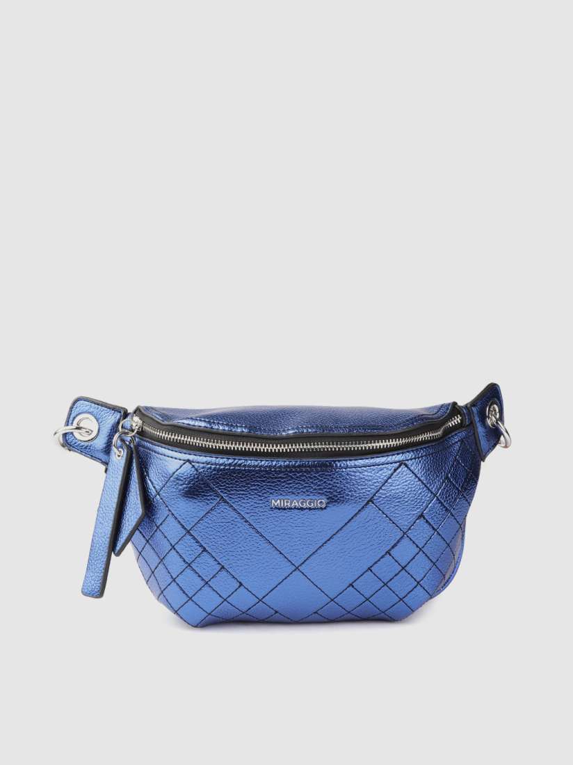 Buy MIRAGGIO Blue Textured Crossbody Fanny Pack Waist Pouch for Women 11784888 Myntra