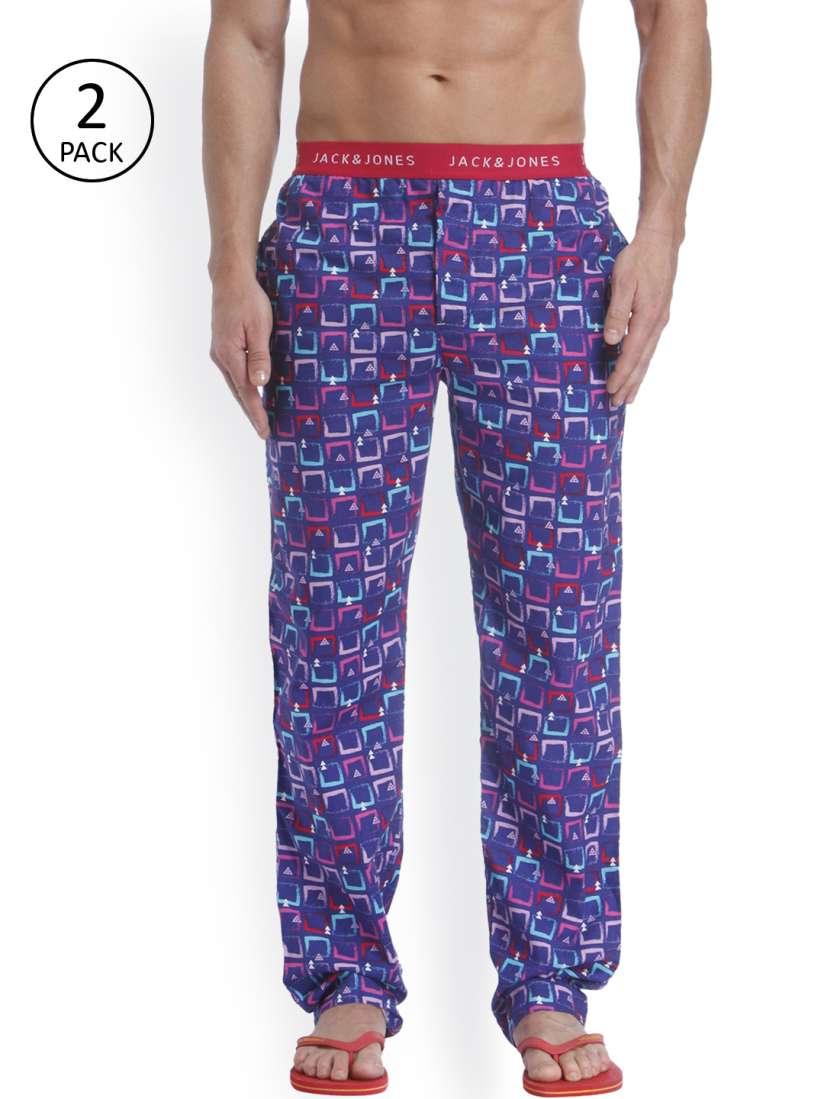 Buy Jack Jones Men Pack of 2 Printed Lounge Pants Lounge Pants for Men 11787978 Myntra