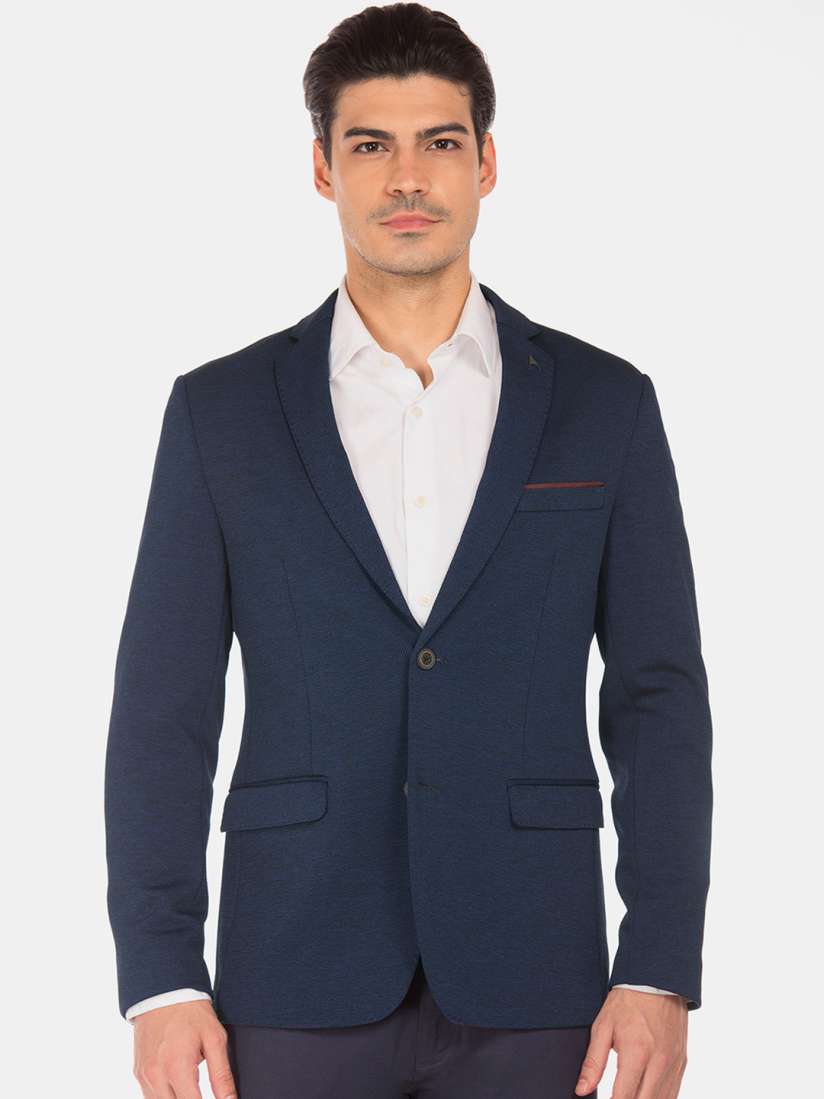 Buy Arrow Men Navy Blue Solid Slim Fit Single Breasted Formal Blazer Blazers for Men 11793802 Myntra