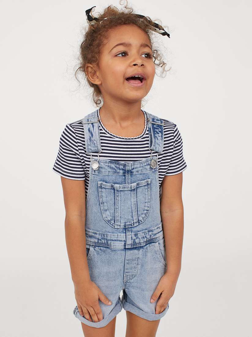 Girls blue dungarees clearance