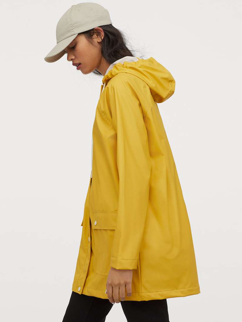 Buy H M Yellow Hooded Rain Jacket Jackets for Women 11798872 Myntra