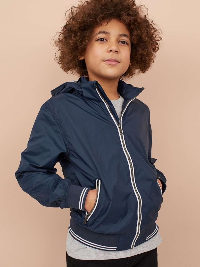 Buy H M Boys Blue Jersey lined nylon jacket Jackets for Boys 11803742 Myntra