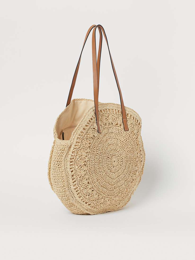 Buy H M Women Beige Round Straw Shopper Handbags for Women 11804642 Myntra