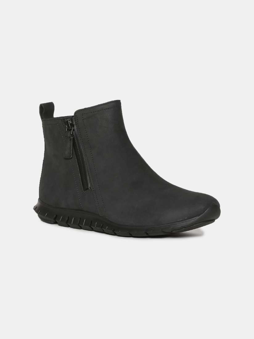 Buy Cole Haan Women Black Suede Flat Boots Boots for Women 11805024 Myntra