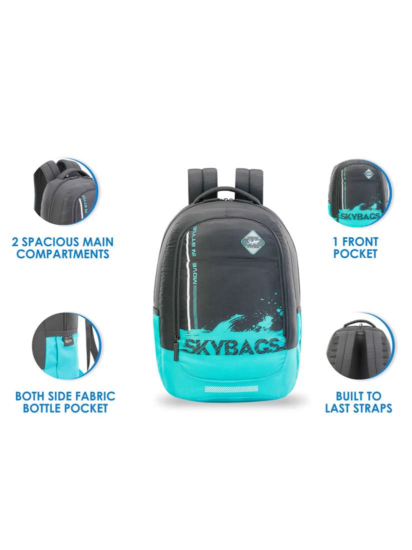 Buy Skybags Unisex Grey Turquoise Blue Solid Backpack Backpacks for Unisex 11806646 Myntra