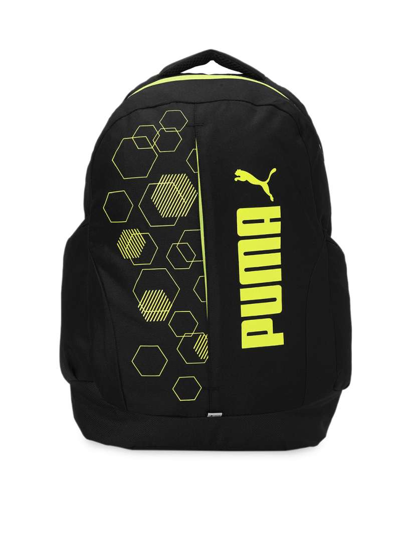 Buy Puma Unisex Black Yellow Geometric Urban Backpack IND Backpacks for Unisex 11807920 Myntra