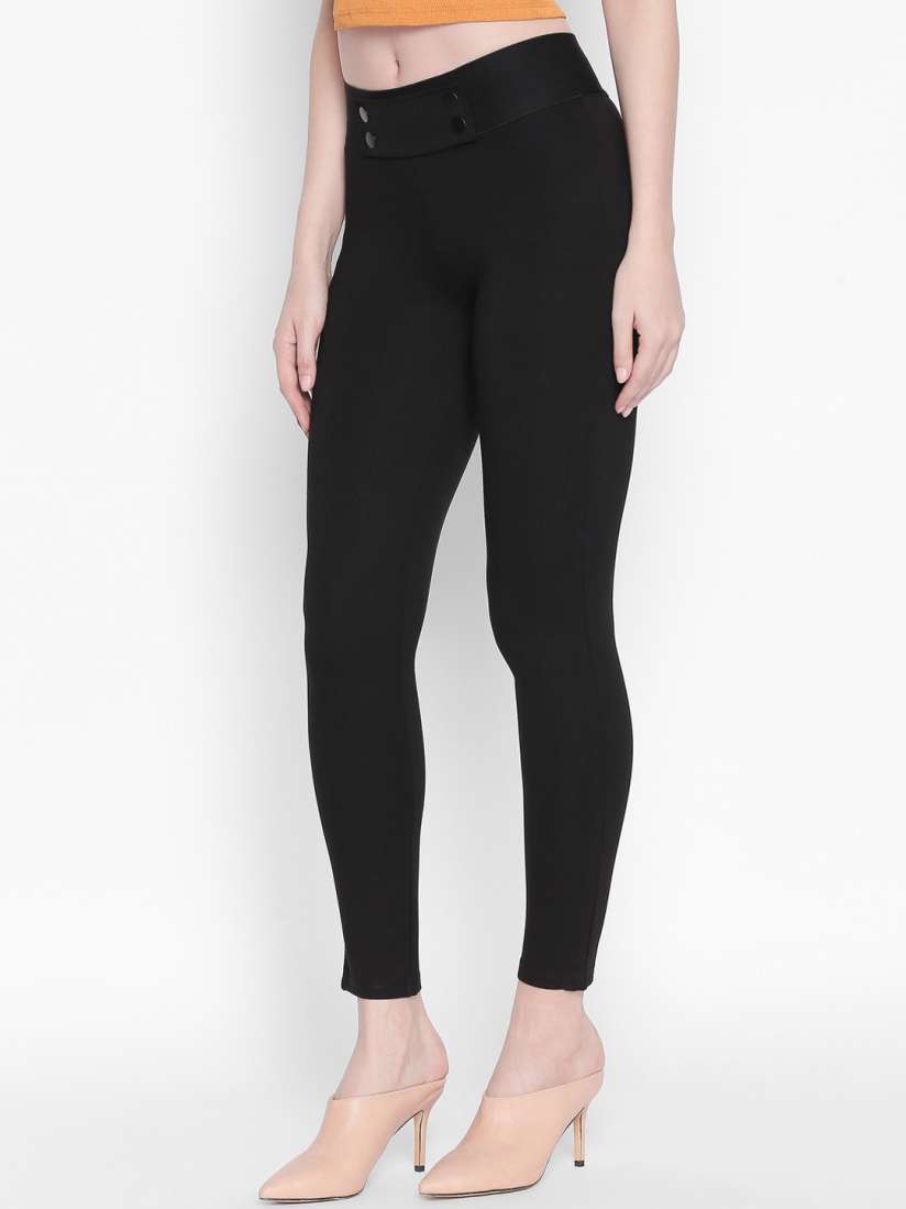 Buy Annabelle By Pantaloons Women Black Solid Treggings Jeggings for Women 11808814 Myntra