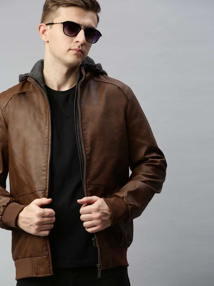 Buy WROGN Men Brown Solid Bomber Jacket Jackets for Men 11822040 Myntra