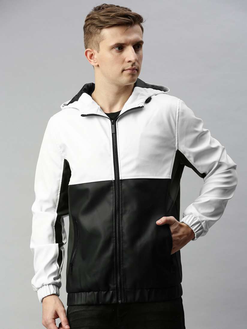 Buy WROGN Men White Black Colourblocked Open Front Jacket Jackets for Men 11822074 Myntra