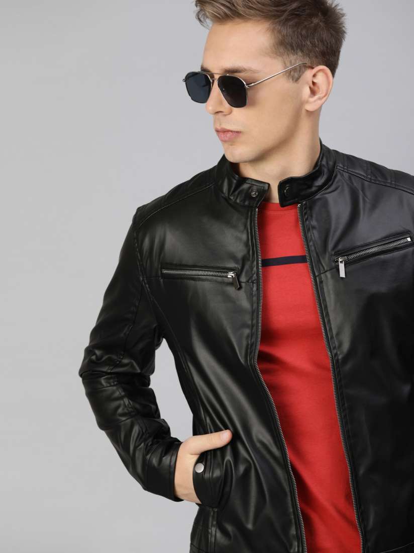 Biker jacket myntra clearance