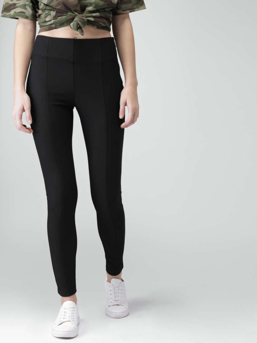 Black jeggings forever 21 top