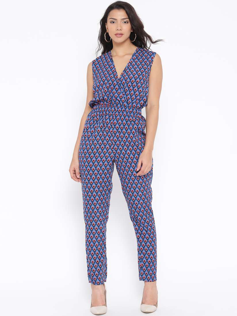 Buy FOREVER 21 Blue Red Printed Jumpsuit Jumpsuit for Women 1184024 Myntra